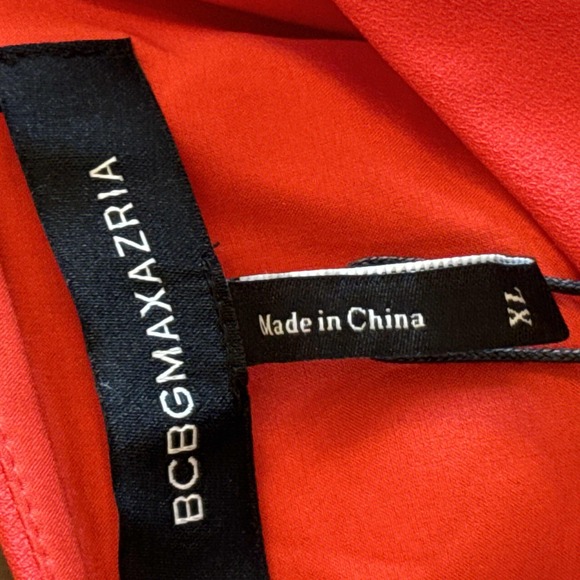 NWT BCBGMAXAZRIA Red V Neck Long Sleeve Jumpsuit Size Extra Large - Picture 5 of 7